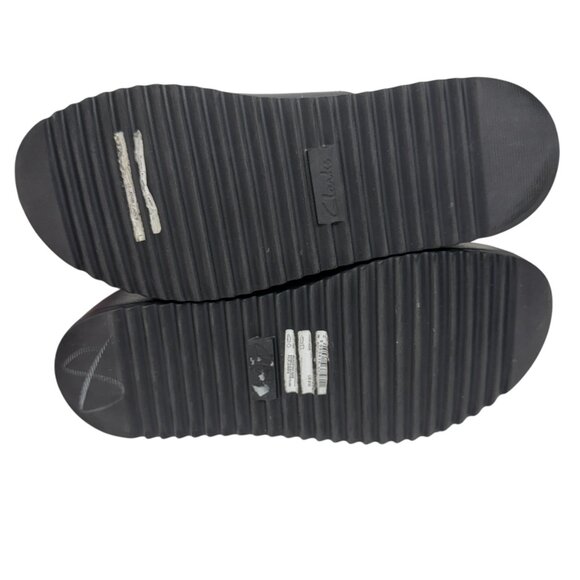 Clarks Botanic Black Leather Strap Sandals Shoes Women's Slide size 8 M - Picture 8 of 11